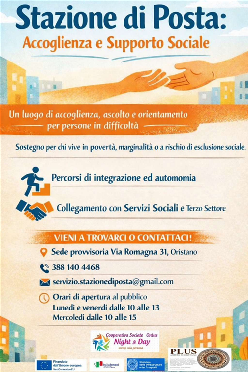 PLUS di Oristano - "Stazione di Posta: Accoglienza e Supporto Sociale".