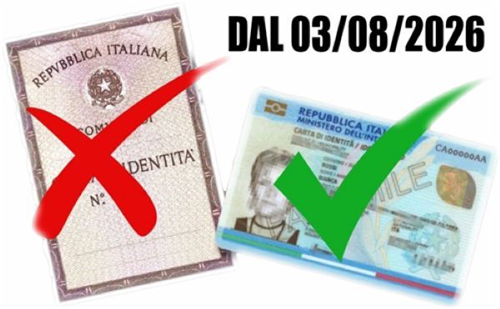 Scadenza validità carte d'identità cartacee fino al 03 agosto 2026